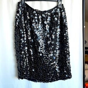 NWT Hilton Hollis Faux Leather Sequin Pencil Skirt
